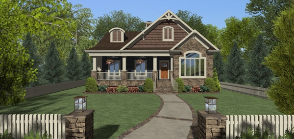 Front Elevation image of The Evergreen Cottage House Plan